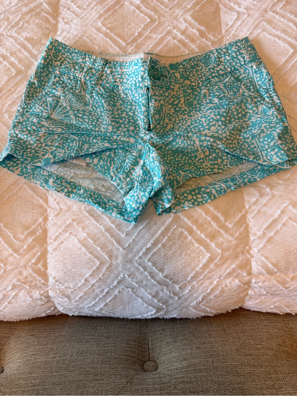 Lilly Pulitzer Walsh Turquoise Printed Cotton Shorts